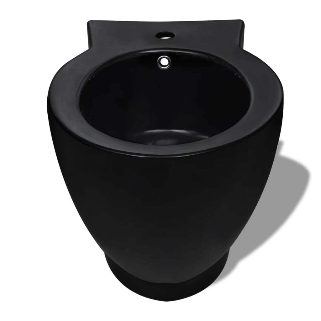 Round Bidet Stand Black High-quality Ceramic - Bend