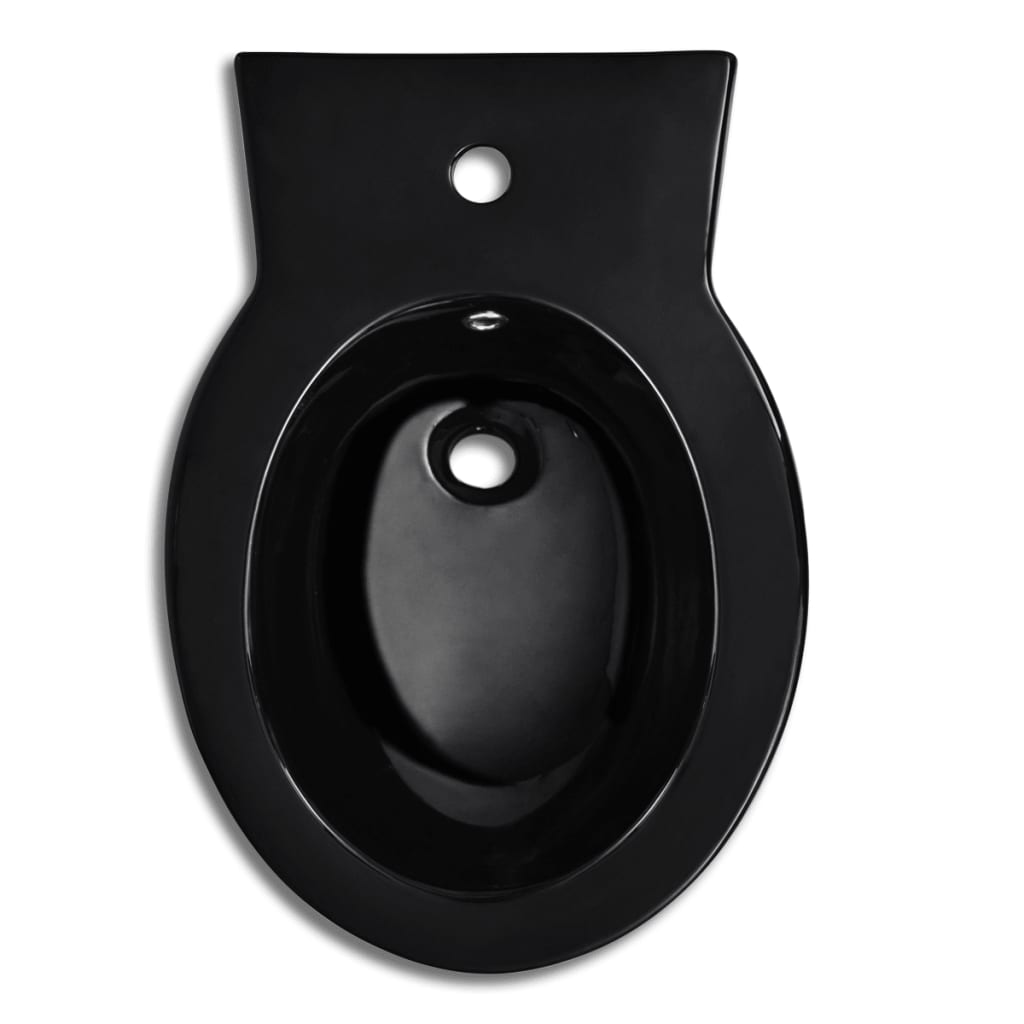 Round Bidet Stand Black High-quality Ceramic - Bend