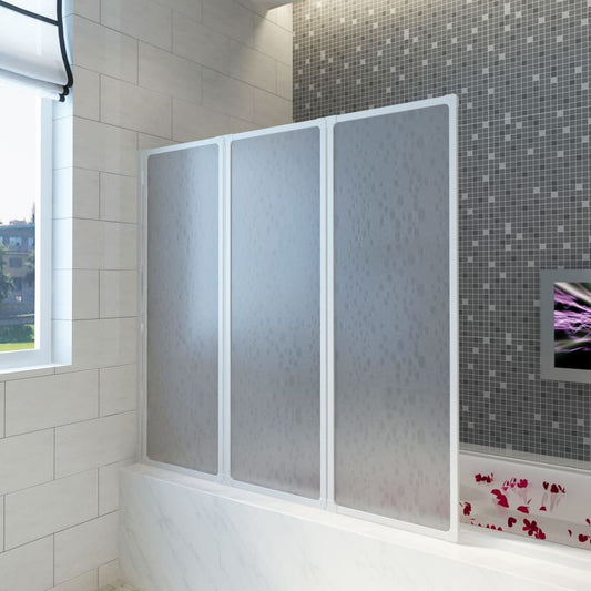 Shower Bath Screen Wall 117 x 120 cm 3 Panels Foldable - Bend