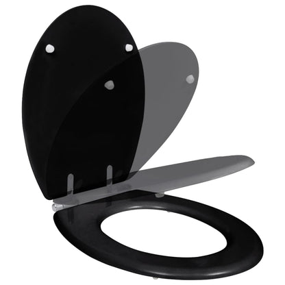 MDF Toilet Seat - Simple Design, Black - Bend