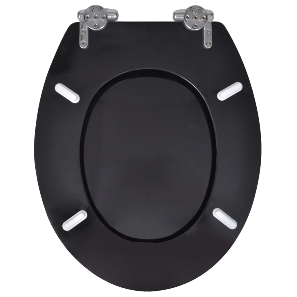 MDF Toilet Seat - Simple Design, Black - Bend