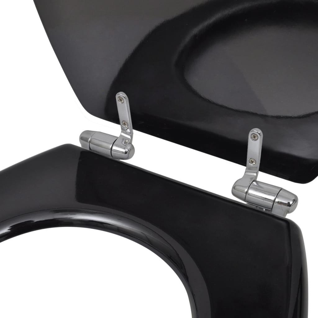 MDF Toilet Seat - Simple Design, Black - Bend