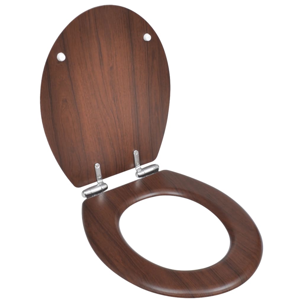 MDF Toilet Seat - Simple Design, Brown - Bend