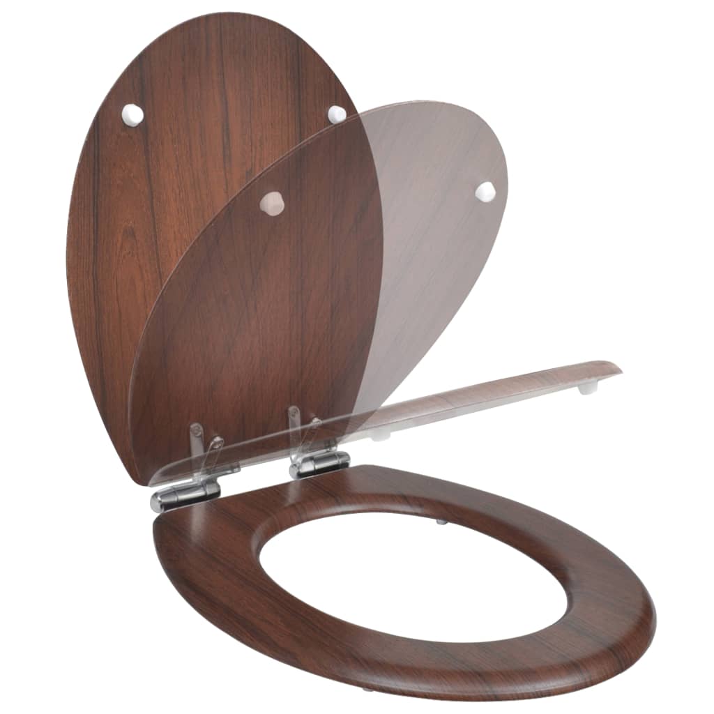 MDF Toilet Seat - Simple Design, Brown - Bend