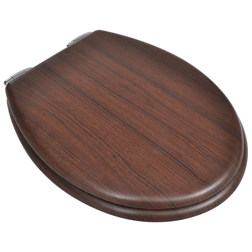 MDF Toilet Seat - Simple Design, Brown - Bend