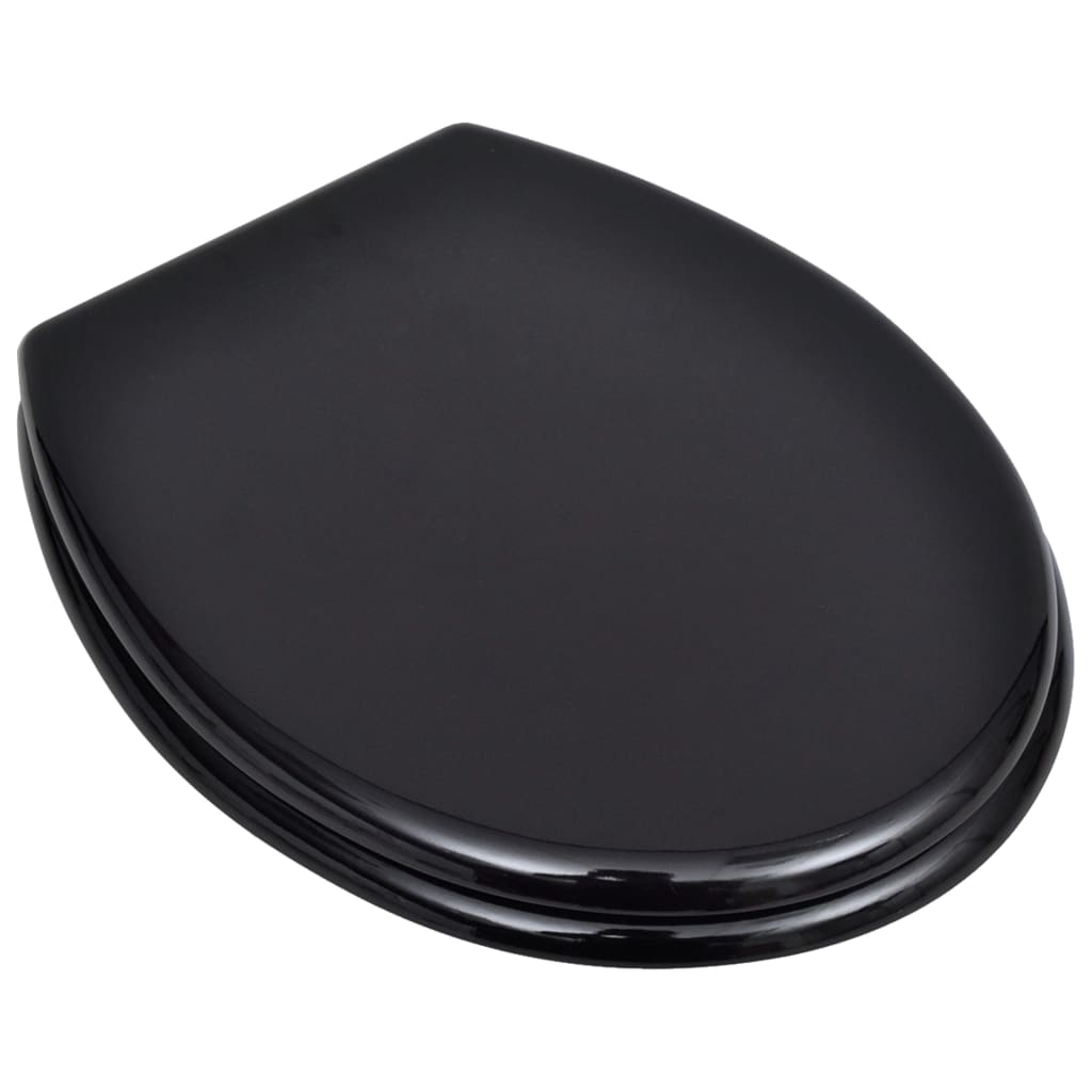 MDF Toilet Seat - Simple Design, Black - Bend