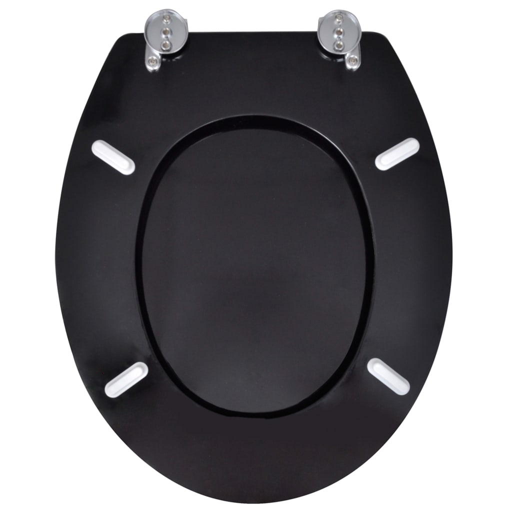 MDF Toilet Seat - Simple Design, Black - Bend