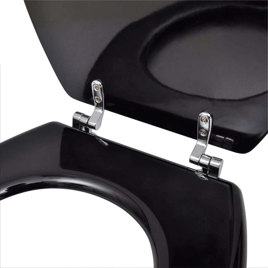 MDF Toilet Seat - Simple Design, Black - Bend