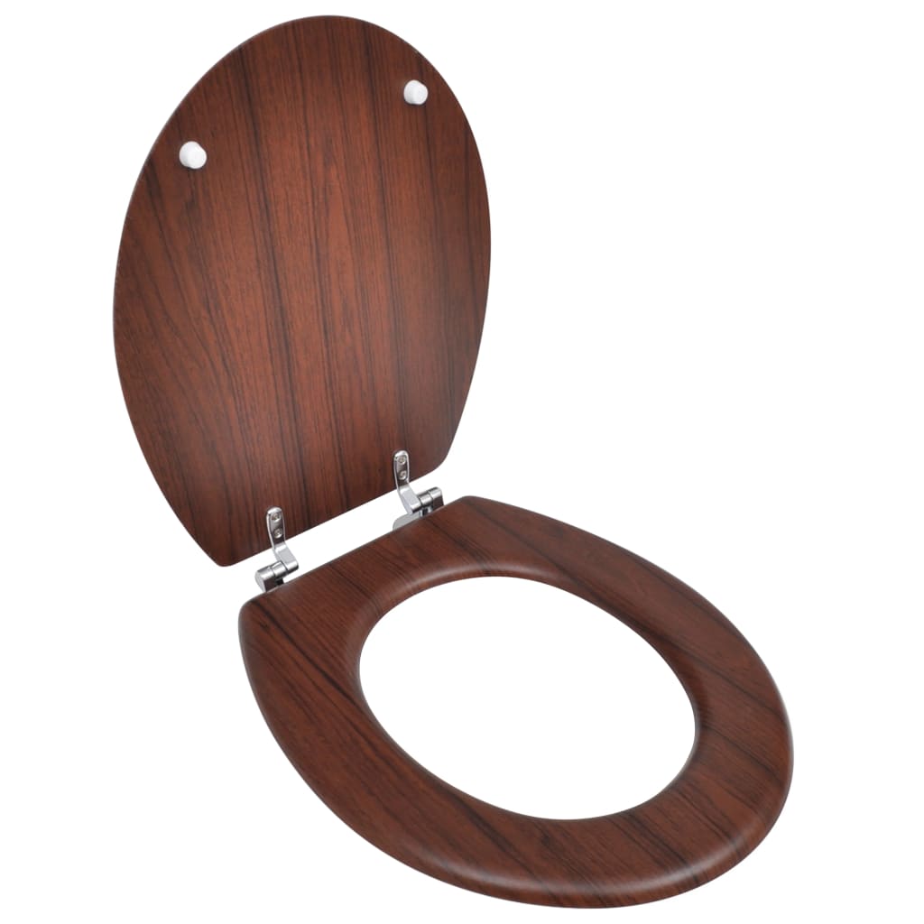 MDF Toilet Seat - Simple Design, Brown - Bend