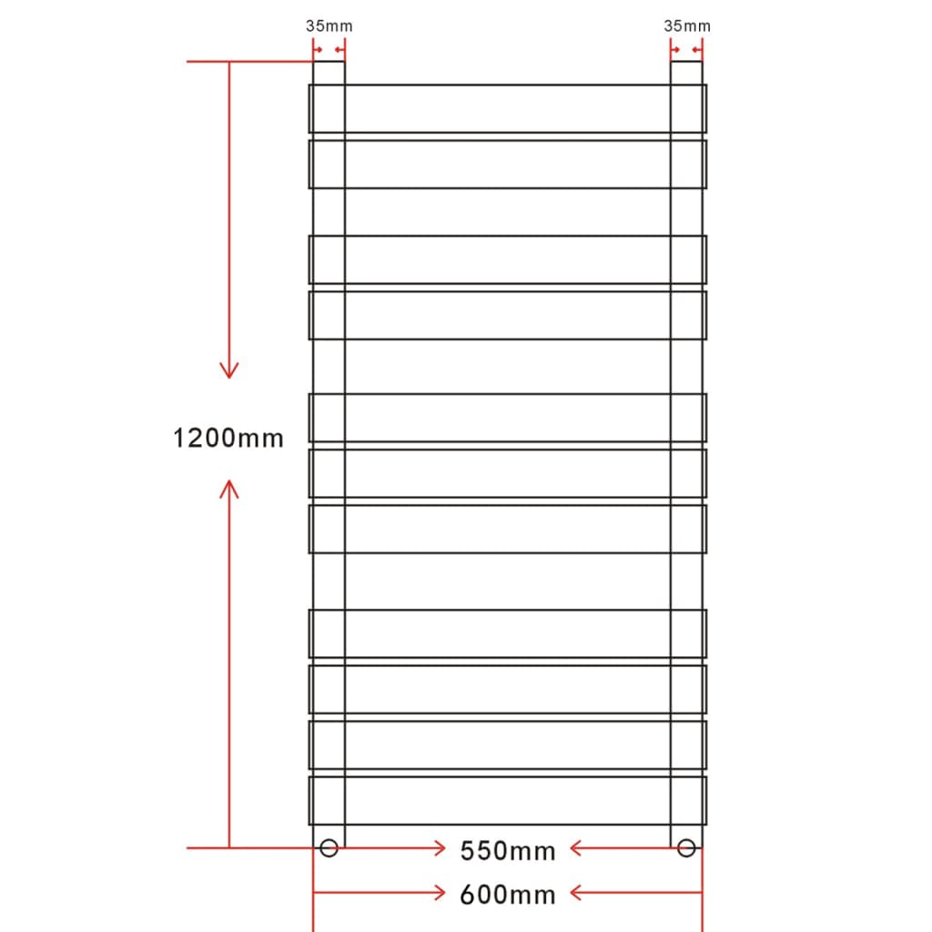 Bathroom Central Heating Towel Rail Radiator Straight - Bend