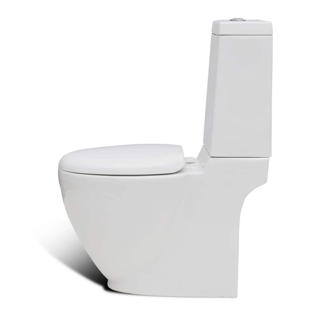 Stand Toilet & Bidet Set White Ceramic