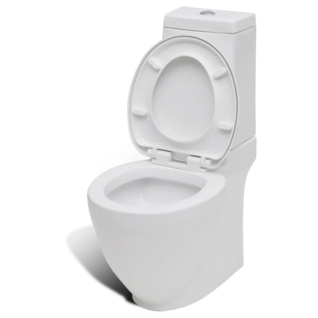 Stand Toilet & Bidet Set White Ceramic