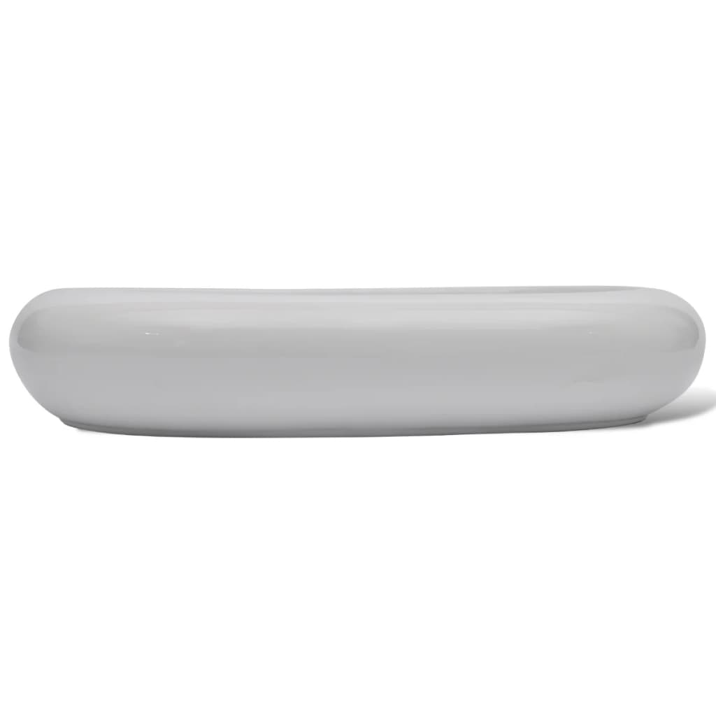 Luxury Ceramic Basin Oval-shaped Sink White 63 x 42 cm - Bend