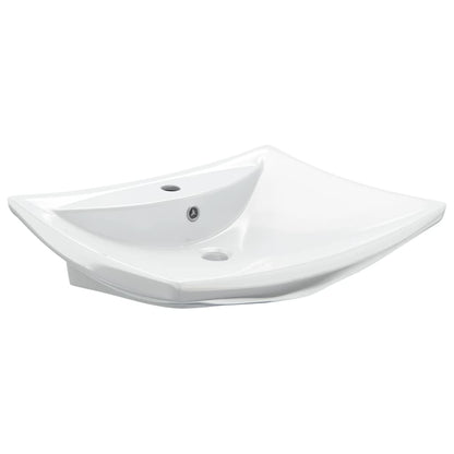 Luxury Ceramic Basin Rectangular with Overflow & Faucet Hole - Bend