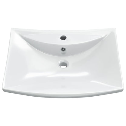 Luxury Ceramic Basin Rectangular with Overflow & Faucet Hole - Bend