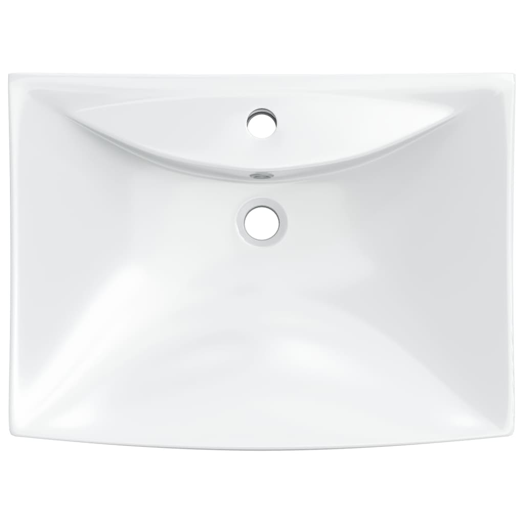 Luxury Ceramic Basin Rectangular with Overflow & Faucet Hole - Bend