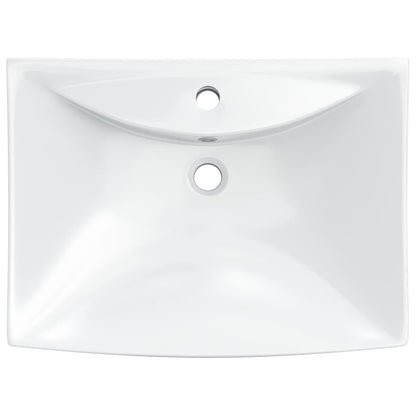 Luxury Ceramic Basin Rectangular with Overflow & Faucet Hole - Bend