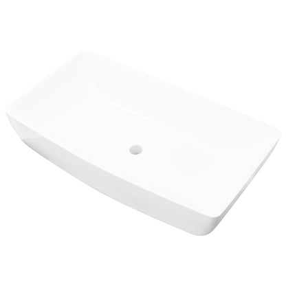 Luxury Ceramic Basin Rectangular Sink White 71 x 39 cm