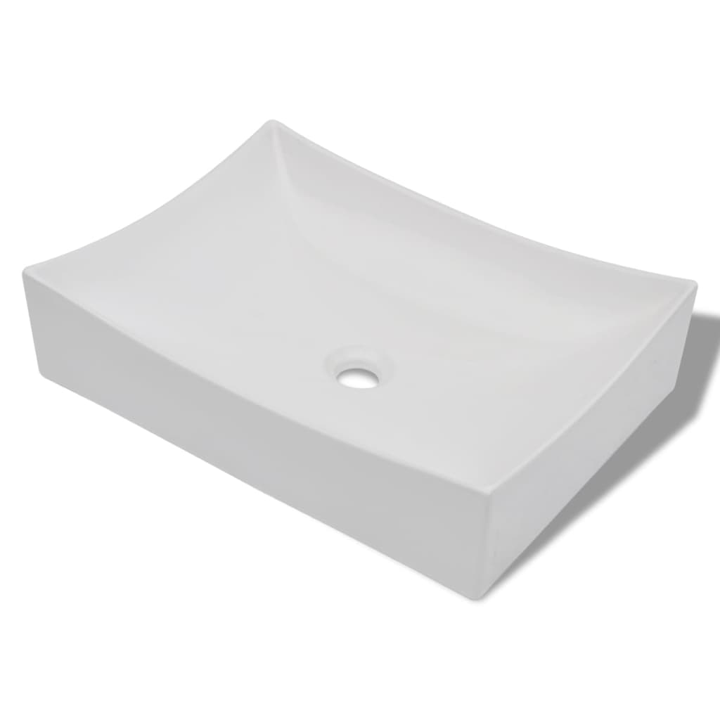 Bathroom Ceramic Porcelain Sink Art Basin White High Gloss - Bend