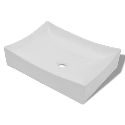 Bathroom Ceramic Porcelain Sink Art Basin White High Gloss - Bend