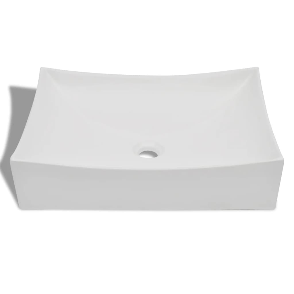 Bathroom Ceramic Porcelain Sink Art Basin White High Gloss - Bend