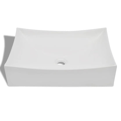 Bathroom Ceramic Porcelain Sink Art Basin White High Gloss - Bend