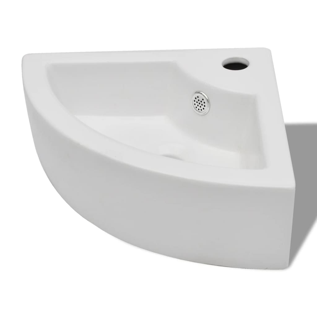 Wash Basin with Overflow 45x32x12.5 cm White - Bend