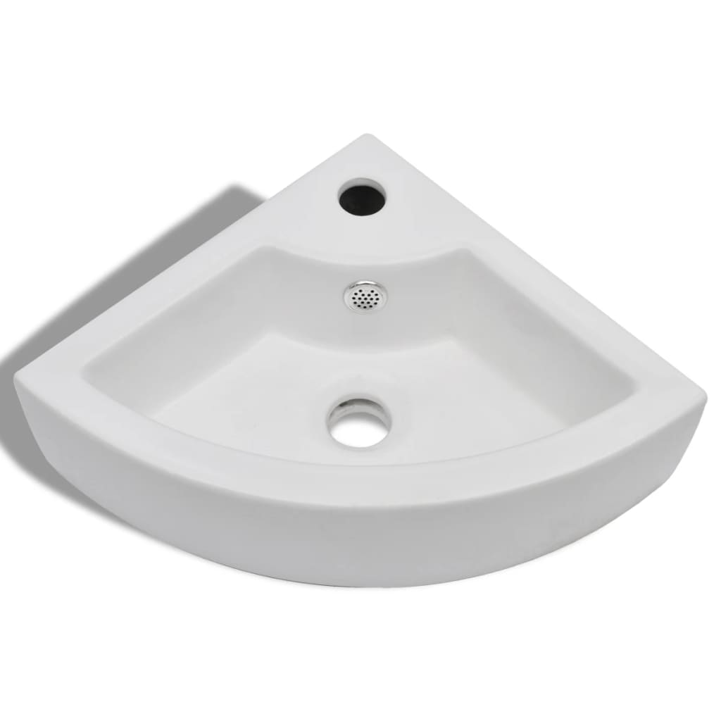 Wash Basin with Overflow 45x32x12.5 cm White - Bend