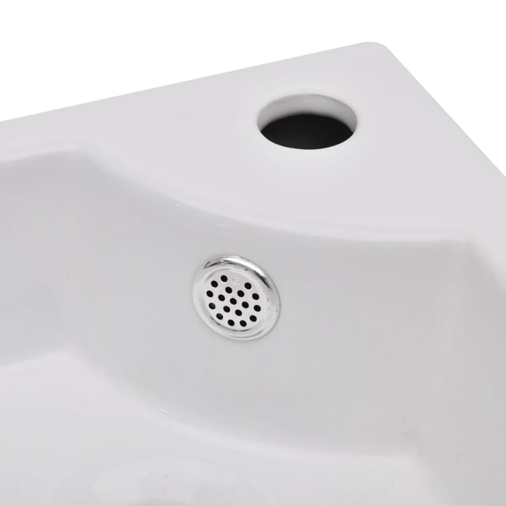 Wash Basin with Overflow 45x32x12.5 cm White - Bend