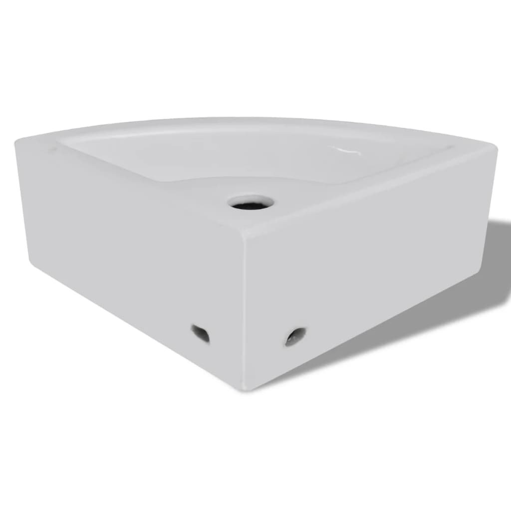 Wash Basin with Overflow 45x32x12.5 cm White - Bend