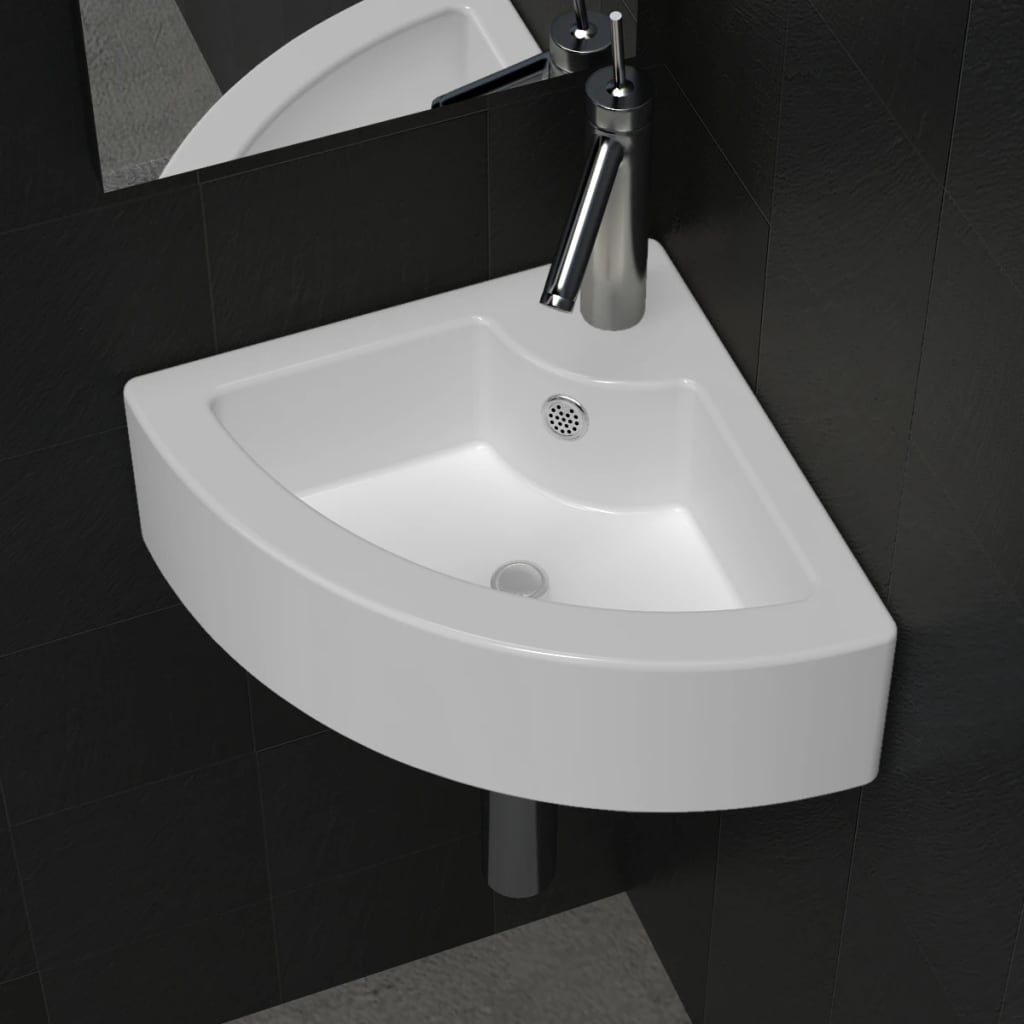 Wash Basin with Overflow 45x32x12.5 cm White - Bend