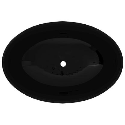 Luxury Ceramic Basin Oval-shaped Sink Black 40 x 33 cm - Bend