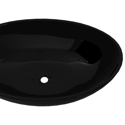 Luxury Ceramic Basin Oval-shaped Sink Black 40 x 33 cm - Bend