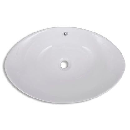 Luxury Ceramic Basin Oval with Overflow 59 x 38,5 cm - Bend