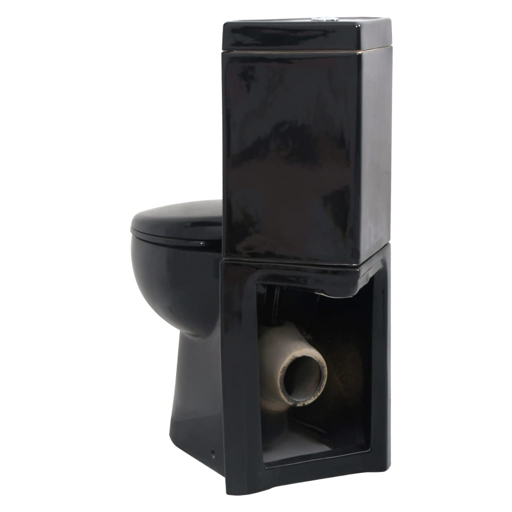 WC Ceramic Toilet Bathroom Corner Toilet Black - Bend