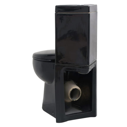 WC Ceramic Toilet Bathroom Corner Toilet Black - Bend