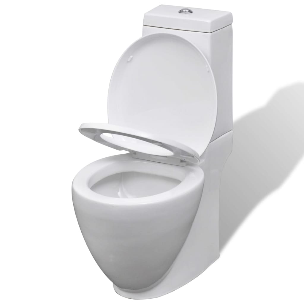 White Ceramic Toilet & Bidet Set - Bend