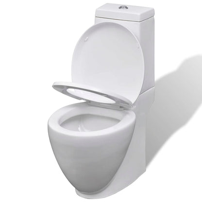 White Ceramic Toilet & Bidet Set - Bend