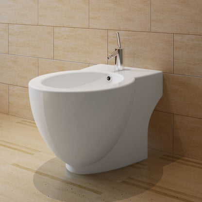 White Ceramic Toilet & Bidet Set - Bend