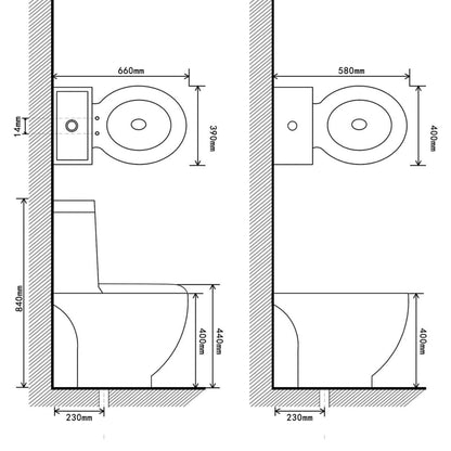 White Ceramic Toilet & Bidet Set - Bend