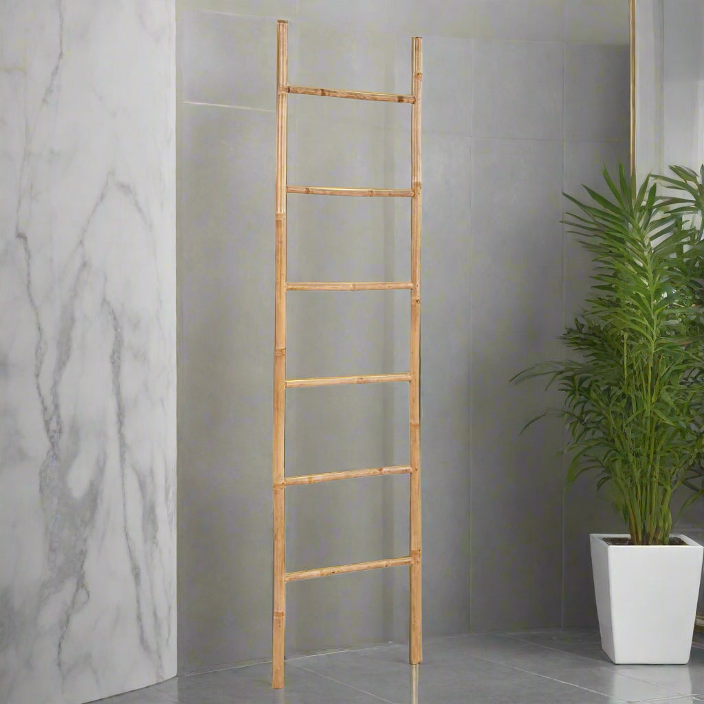 Bamboo Towel Ladder with 6 Rungs - Bend