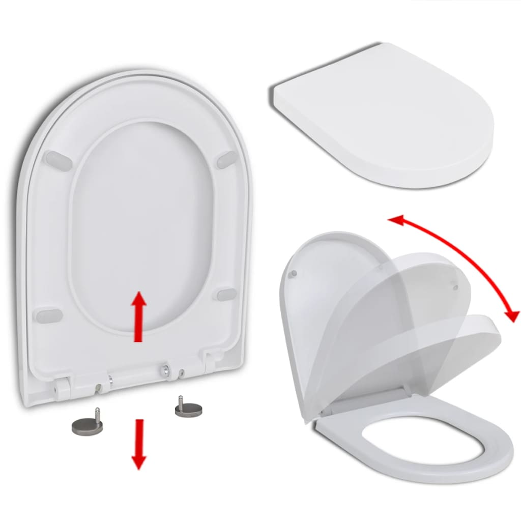 Soft-close Toilet Seat with Quick-release Design White Square - Bend