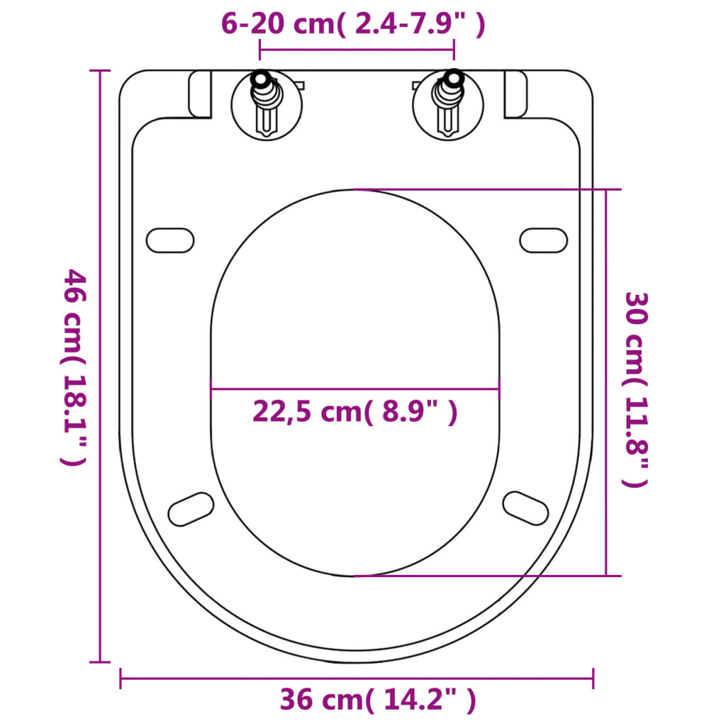 Soft-close Toilet Seat with Quick-release Design White Square - Bend