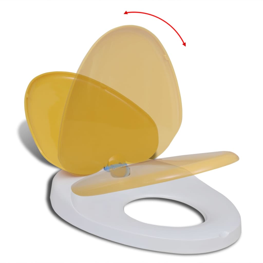 White & Yellow Soft-close Toilet Seat Adults/Children - Bend