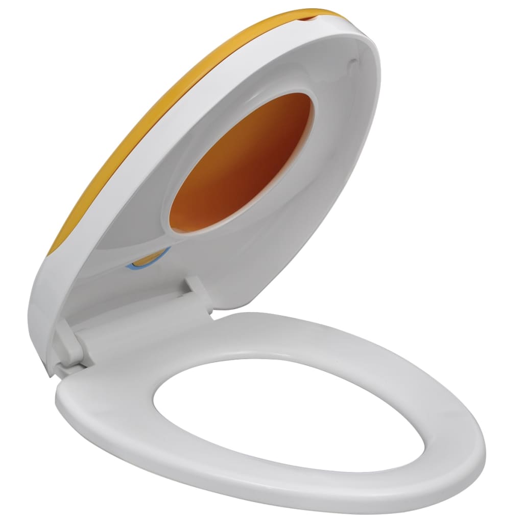 White & Yellow Soft-close Toilet Seat Adults/Children - Bend