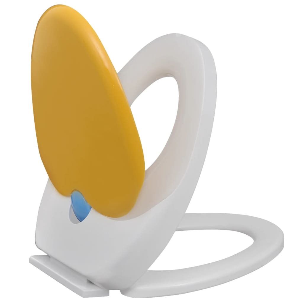 White & Yellow Soft-close Toilet Seat Adults/Children - Bend