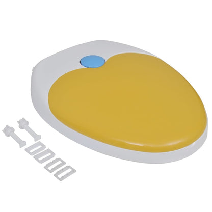 White & Yellow Soft-close Toilet Seat Adults/Children - Bend