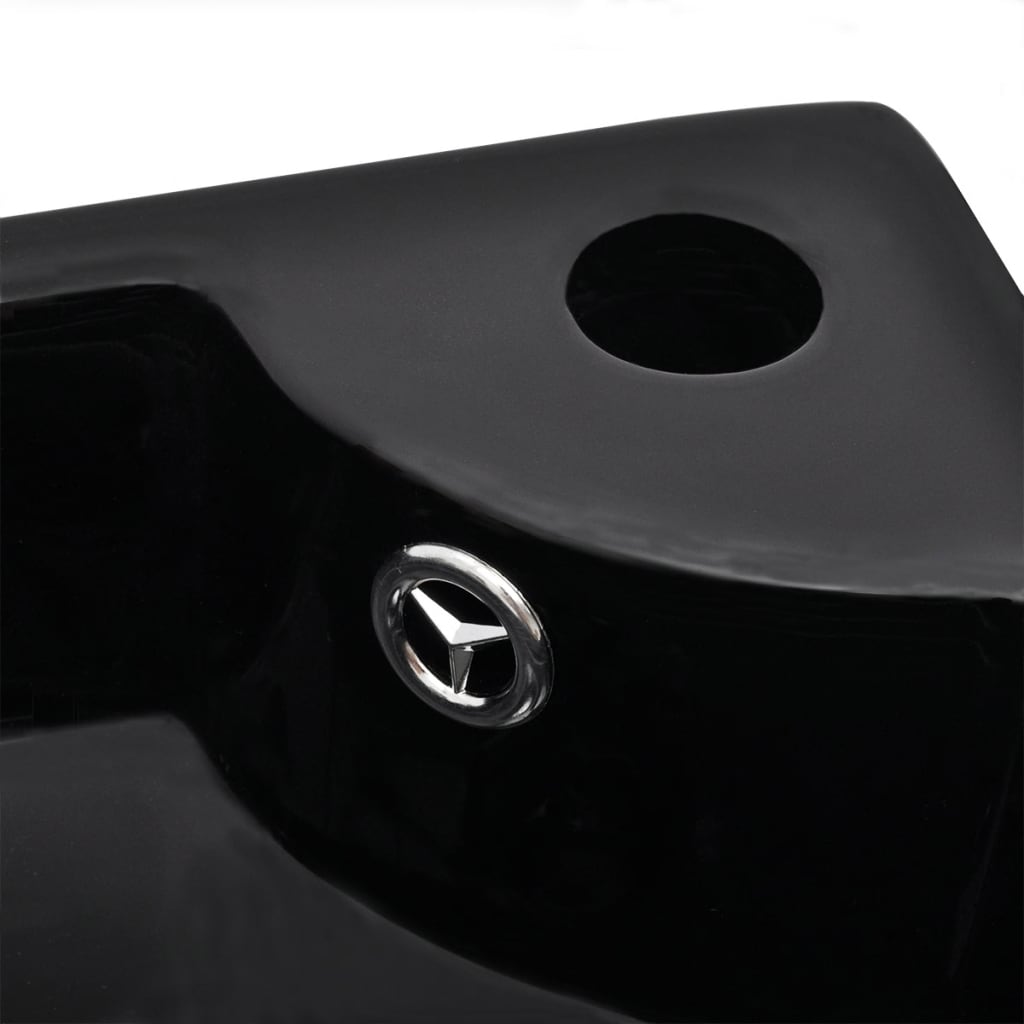 Wash Basin with Overflow 45x32x12.5 cm Black - Bend