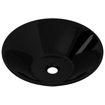 Ceramic Bathroom Sink Basin Black Round - Bend