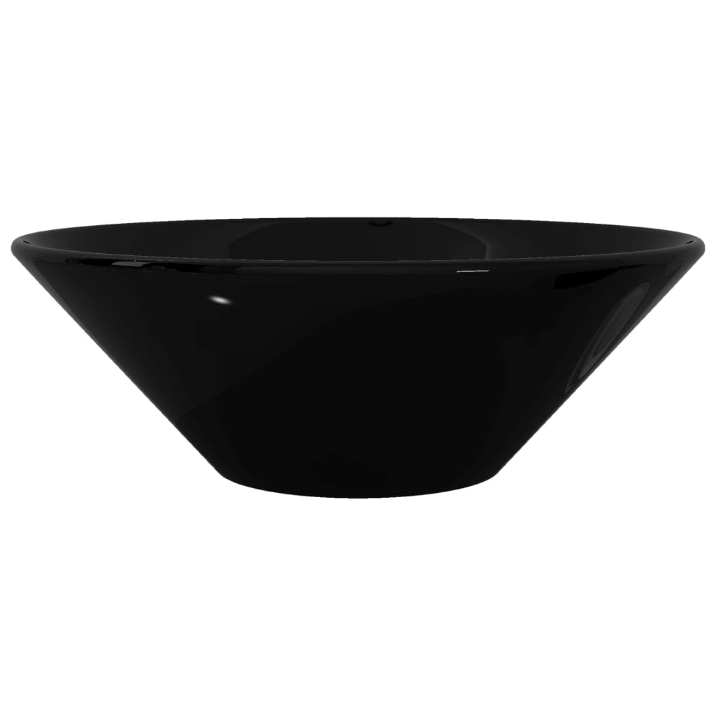 Ceramic Bathroom Sink Basin Black Round - Bend